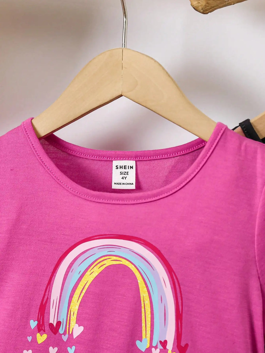 2-Pack Girls Short Sleeve A-Line Dresses with Rainbow & Heart Prints for Summer Casual Wear