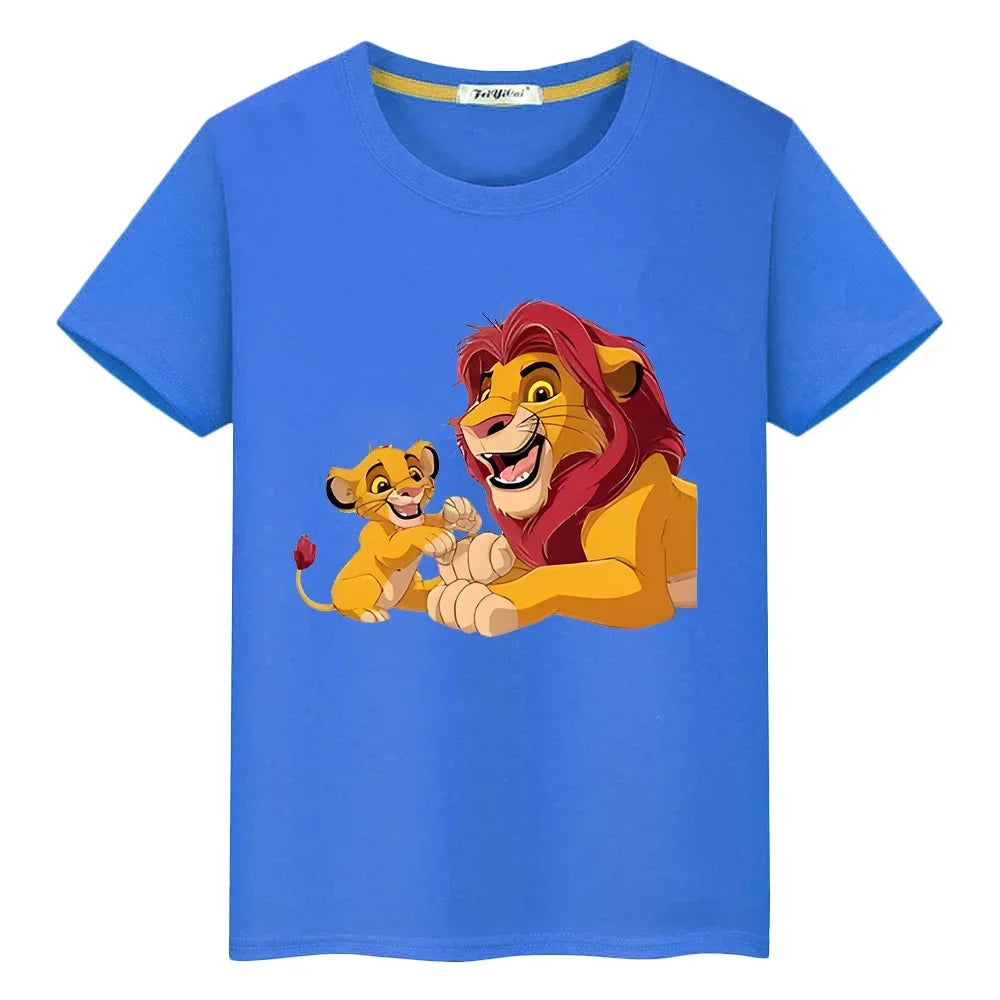 The Lion king 100%Cotton t shirt for kids boy 10 year Top  t shirt Short y2k kids clothes girls