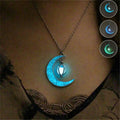 Womens Teen Girls Luminous Moon Necklace Moon Pendants Chain Choker Glow in The Dark Necklace Jewelry Gifts