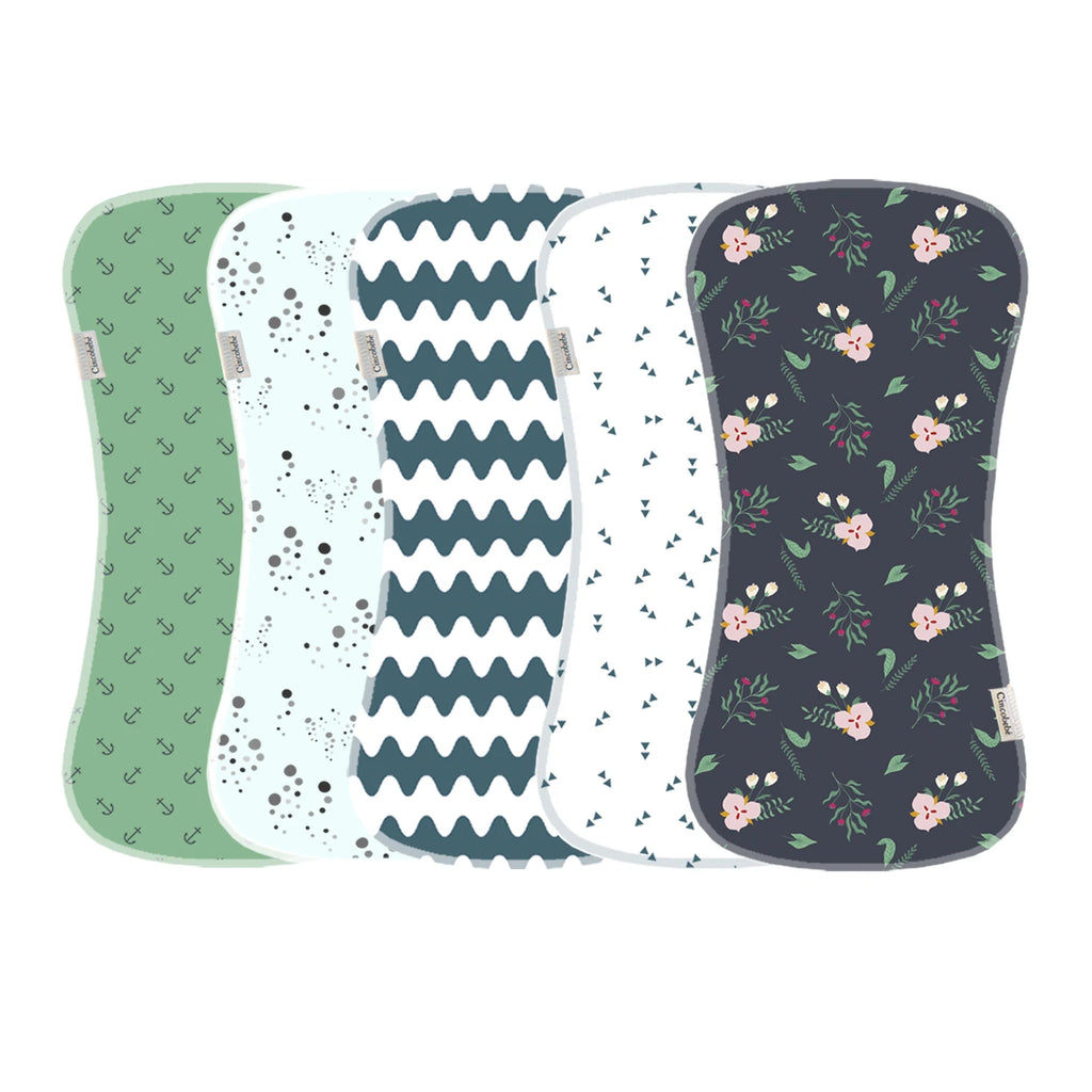 10-pack of soft and breathable baby burp towels - highly absorbent and breathable, suitable for newborns who spit up milk.