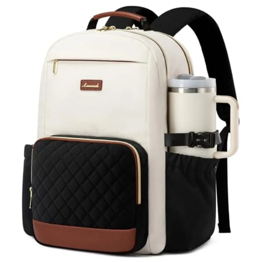 Laptop Backpack for Women with Pouch Pocket for Large Capacity Cup, 17 Inch Teacher Nurse College Work Travel Backpack Purse, W