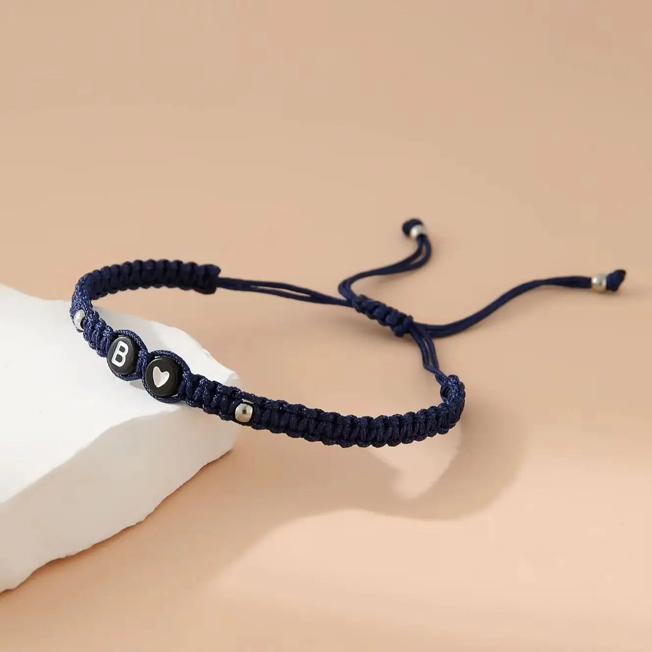 26 Alphabet Initials Heart Bracelet Jewelry Handmade Collapsible A-Z Name Braided Bracelet Women Men Friendship Couple Gift