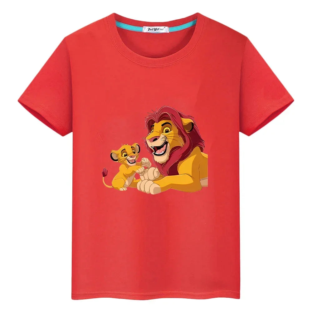 The Lion king 100%Cotton t shirt for kids boy 10 year Top  t shirt Short y2k kids clothes girls