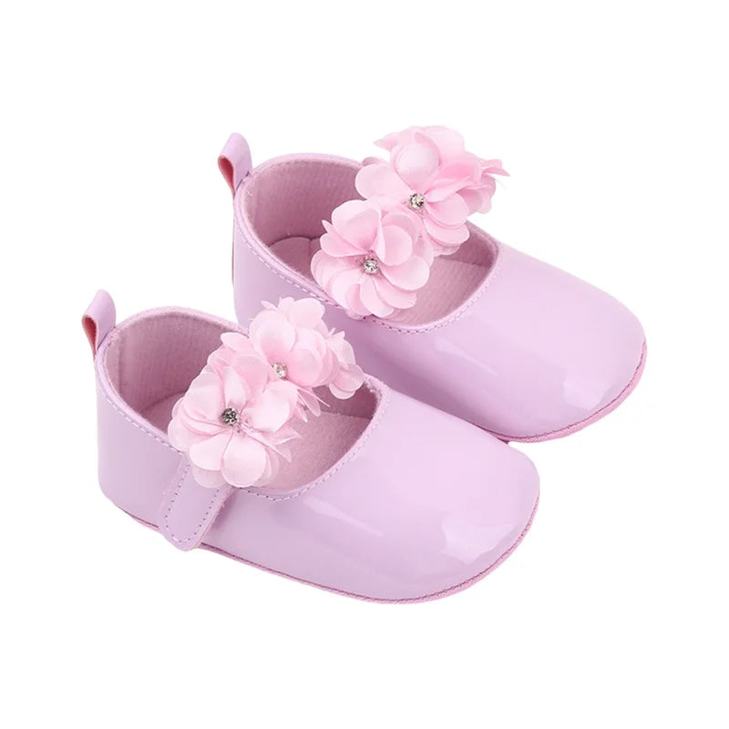 Toddler Girls Adorable Mary Jane Flats Shoes with Bowknot Decor Soft Sole PU Leather First Walkers Non-Slip Princess Shoes for