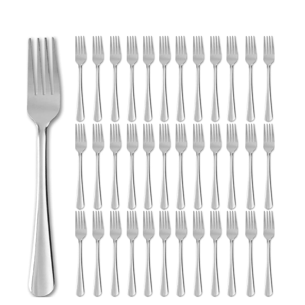 36/60 PCS Stainless Steel Dinner Forks Design Mirror Finish Rust Resistant Dishwasher Safe Tableware Flatware