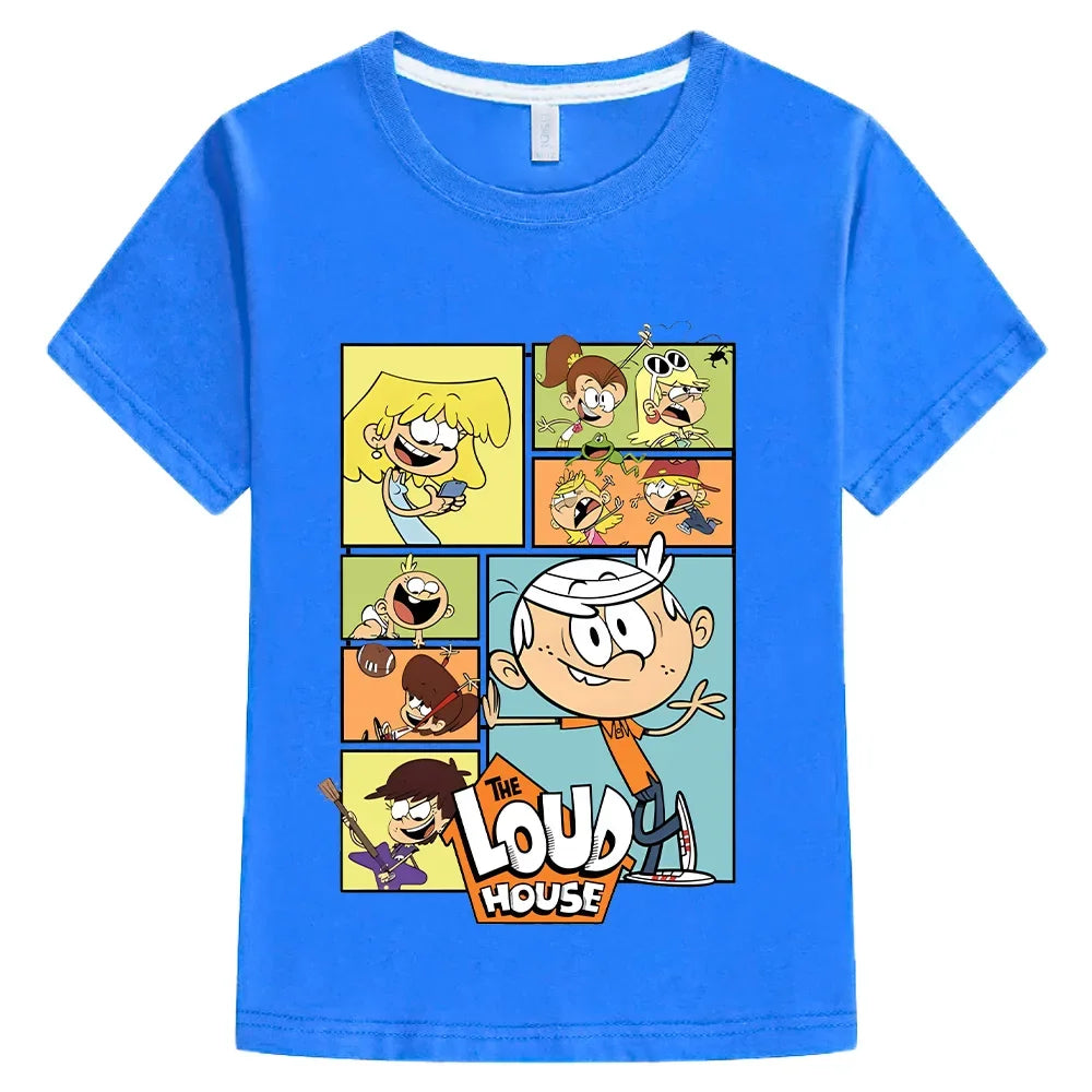 The Loud House Cartoon T-Shirts Kids Crewneck Pure Cotton TShirts Funny Boys Girls Short Sleeve Tees Children Fashion Gift Tops