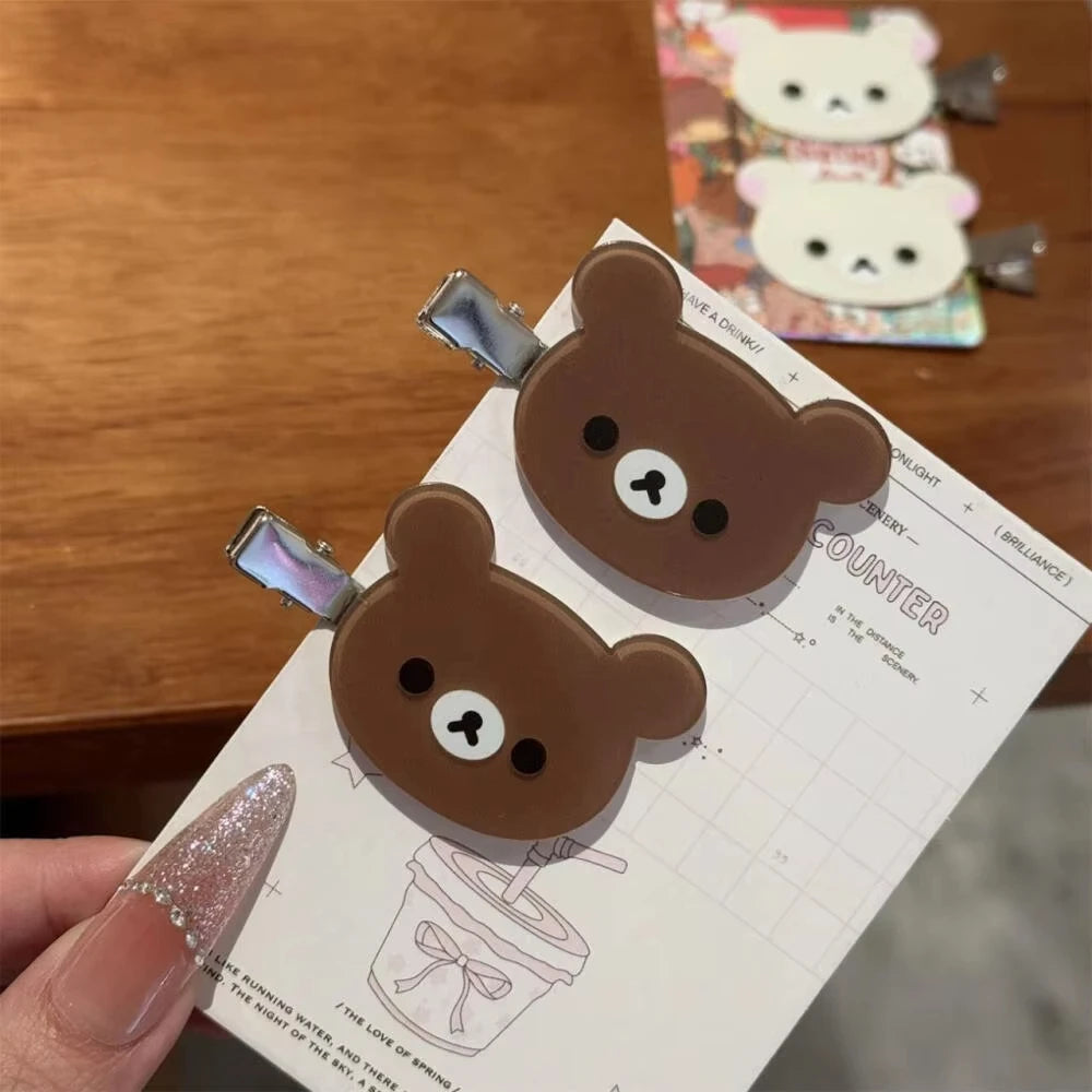 Fashion Hair Clips Anime Bear Head Cute Hair Pins and Clips Headwear Hair Accessories For Women Girls Gift