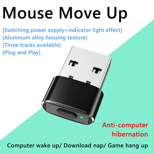 1-10PCS Mouse Jiggler Undetectable Mouse Mover Shaker Simulate Mice Driver-Free Keeps Computer PC Laptop Awake ON/Off Button