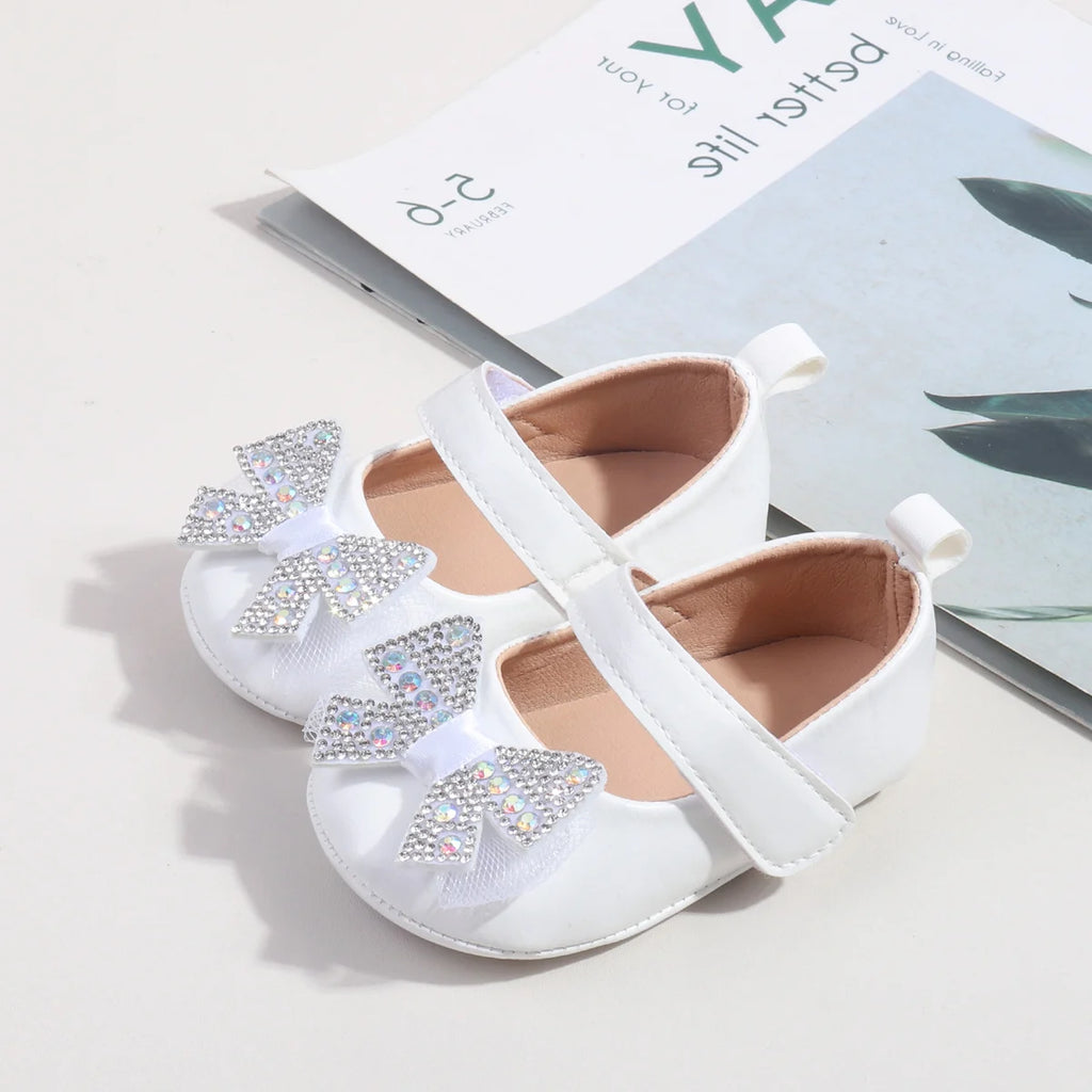 Baby Girls First Walking Indoor Outdoor Toddler Shoes With High Quality PU Leather And TPR Sole For 0-18M Baby Princess
