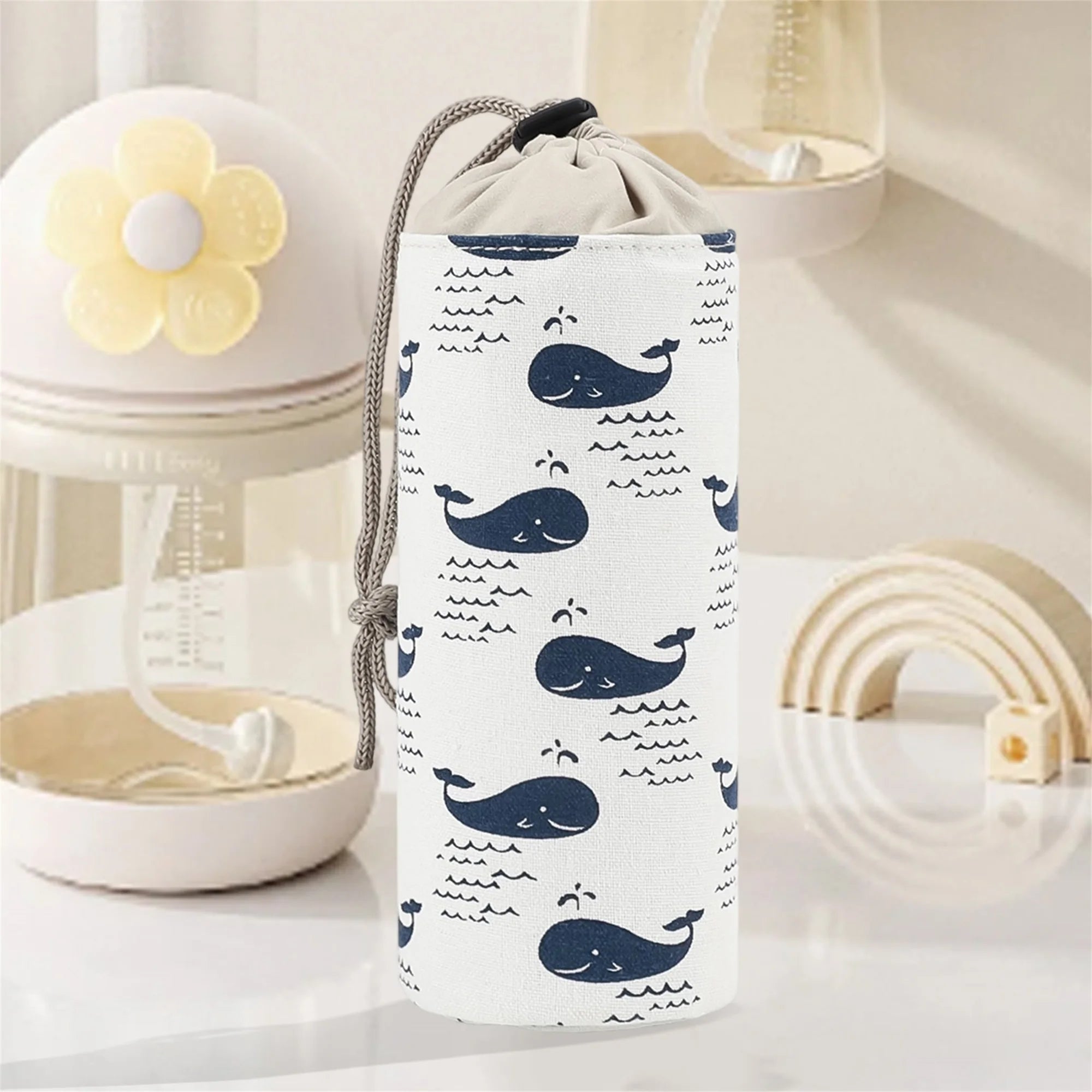 Portable Double-Layered Baby Bottle Cooler Bag with Insulation for Breast Milk Storage on-the-go and at Home
