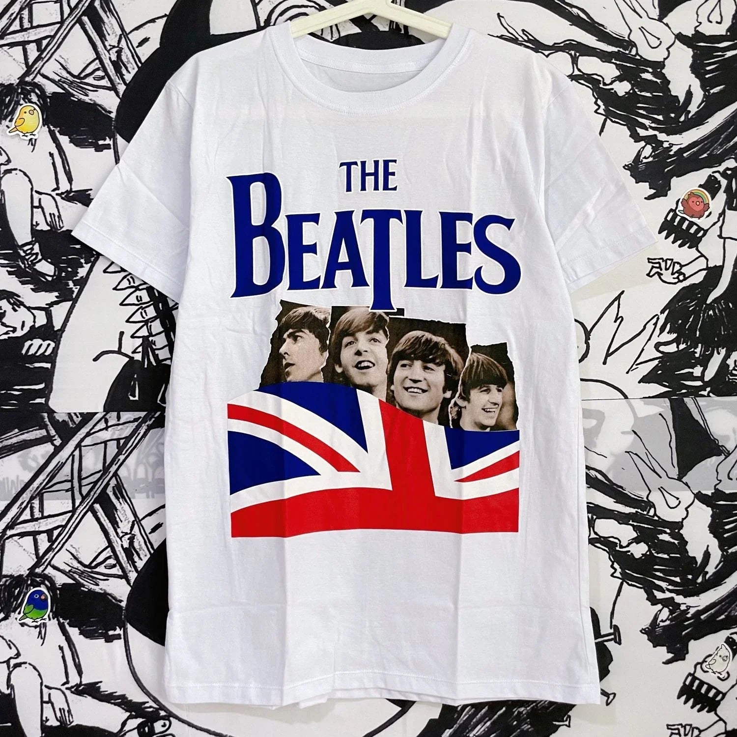 Vintage Rock Short-Sleeved T-Shirt By The Beatles Summer Fashion Pure Cotton Men's T-Shirt Children's Clothing Tee/ Woman