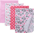 4-Pack 100% Cotton Flannel Baby Swaddle Blankets, 30x30 Inch, Soft for Newborns Boys & Girls