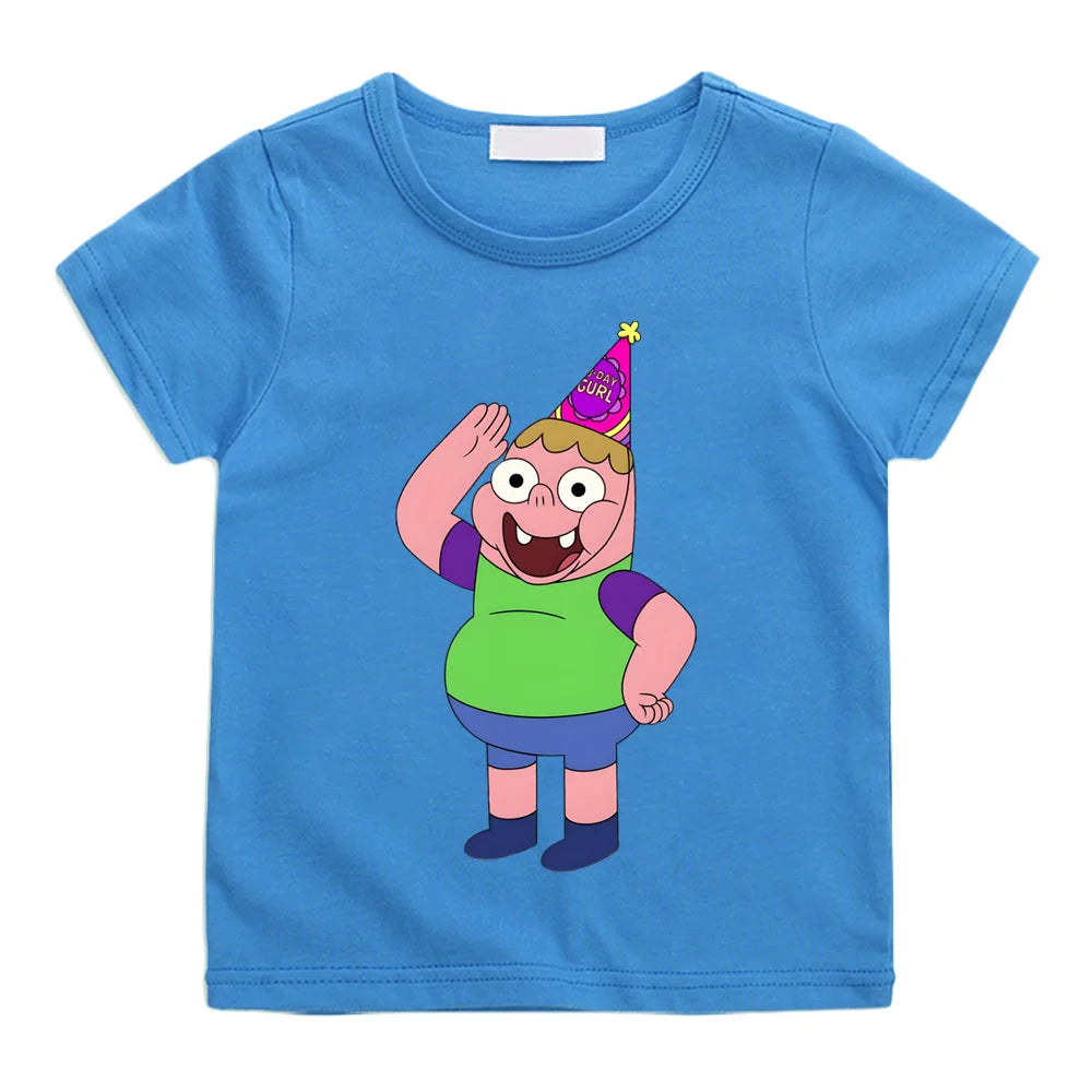 Cartoon Print T-shirts  Cute Manga 100% Cotton Tee-shirt Aesthetic Cartoon Boys/girls T Shirt