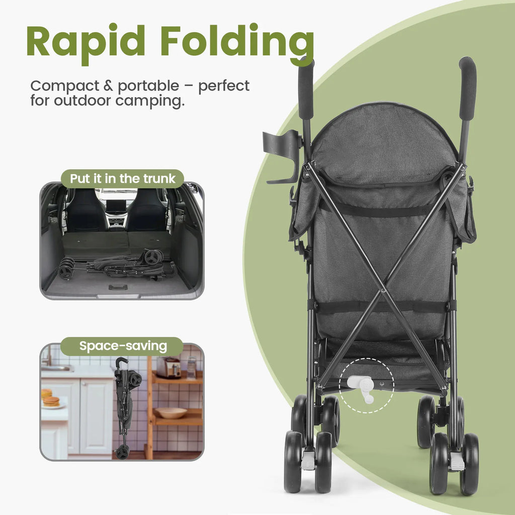 Lightweight folding High-view Baby Stroller Can Sit or Lie Down Portable Travel Babyshock-absorbing Stroller Four-wheel