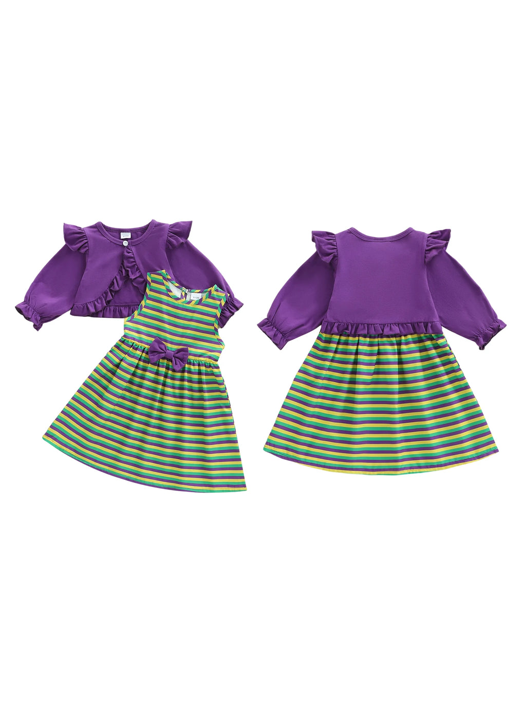 Adorable Baby Girl Floral Print Ruffle Sleeve Romper and Bow Headband 2 Piece Set for Spring Outfits