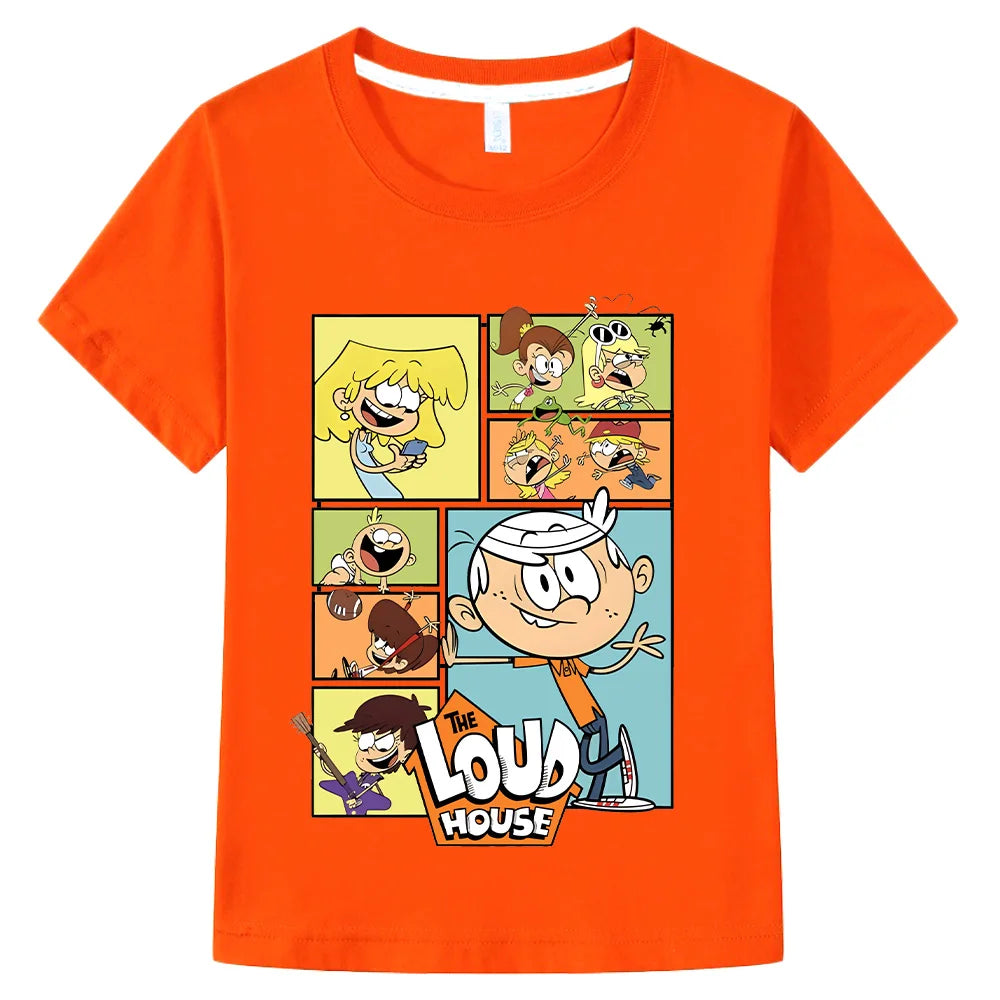 The Loud House Cartoon T-Shirts Kids Crewneck Pure Cotton TShirts Funny Boys Girls Short Sleeve Tees Children Fashion Gift Tops