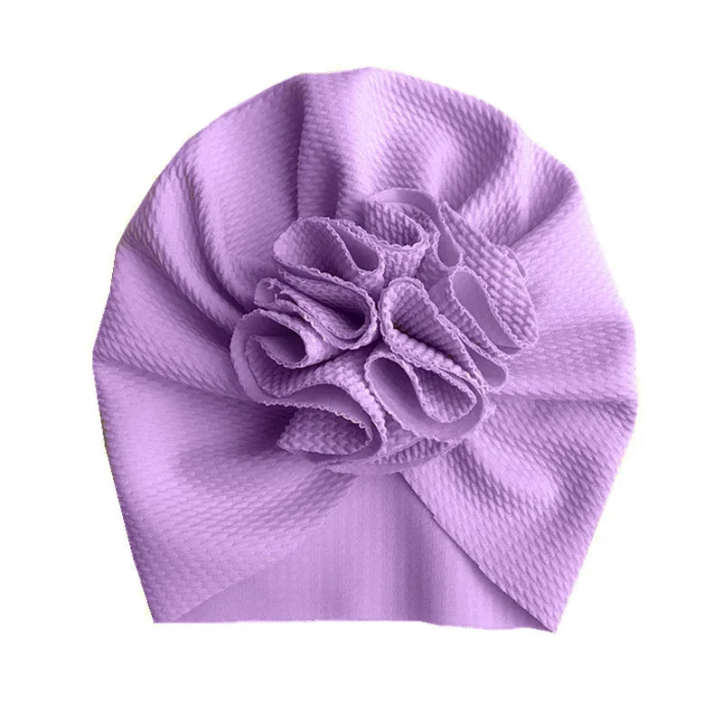 Cute Flower Baby Turban Hat Soft Baby Girl Headwrap Beanie Hat For Newborn Infant Toddler Headwear Headband