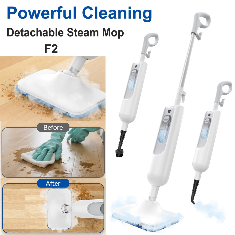 Steam Mop Detachable Steam Cleaner 6 in 1 Powerful Scrubbing Steam Vac Mop High Temperature for Carpet Hardwood Kitchen F2