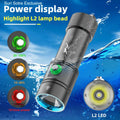 Professional diving L2-2000LM LED diving flashlight super bright IPX8 waterproof flashlight underwater 200M fishing flashlight
