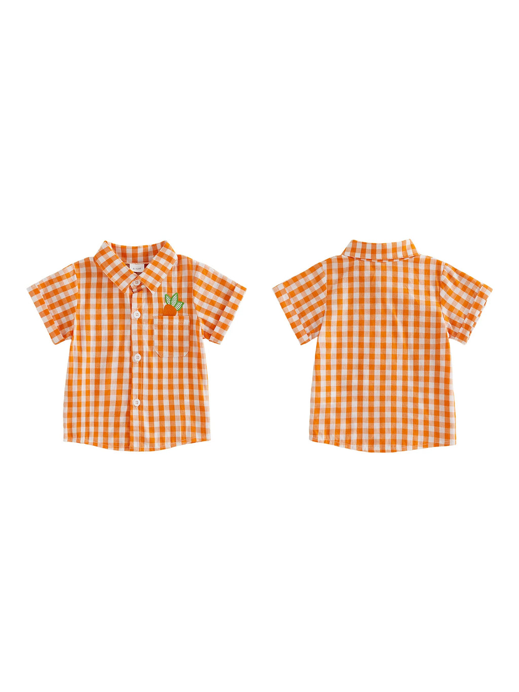 Cute Toddler Boys Easter Outfit Short Sleeve Shirt with Bunny Embroidery and Plaid Shorts Set for Summer Holiday Party Wear