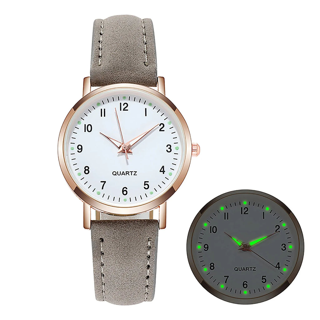 Fashion Watch For Women Leather Belt Watches Ladies Luxury Analog Quartz Luminous Wristwatch Clock