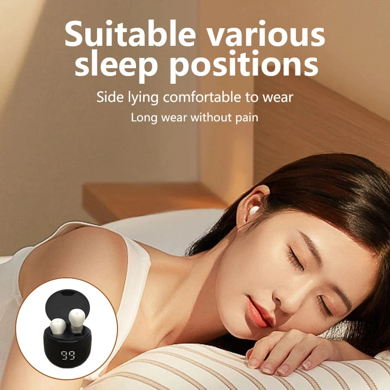 Heavy Bass Sleep Headphones Wireless Bluetooth With Mic Sports Earbuds Noise Reduction Mini HD Headset For Smart Phone