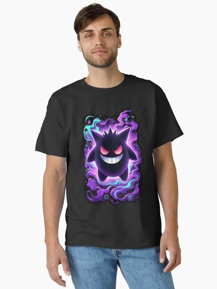 Neon Haunt Gengar T-Shirt Psychedelic Pokémon Graphic Tee, for Men Women