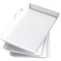 Plastic Serving Tray for Party Supplies, White Trays for Serving Food, Reusable Large Platter for Buffet,Veggie, Kitchen