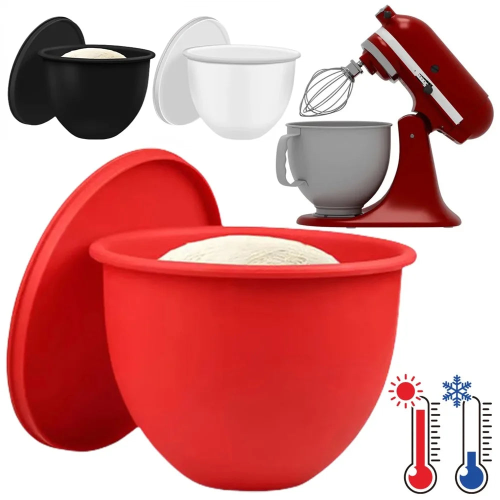 5 Qtr. Silicone Liners with Lid Mixer Bowls Reusable