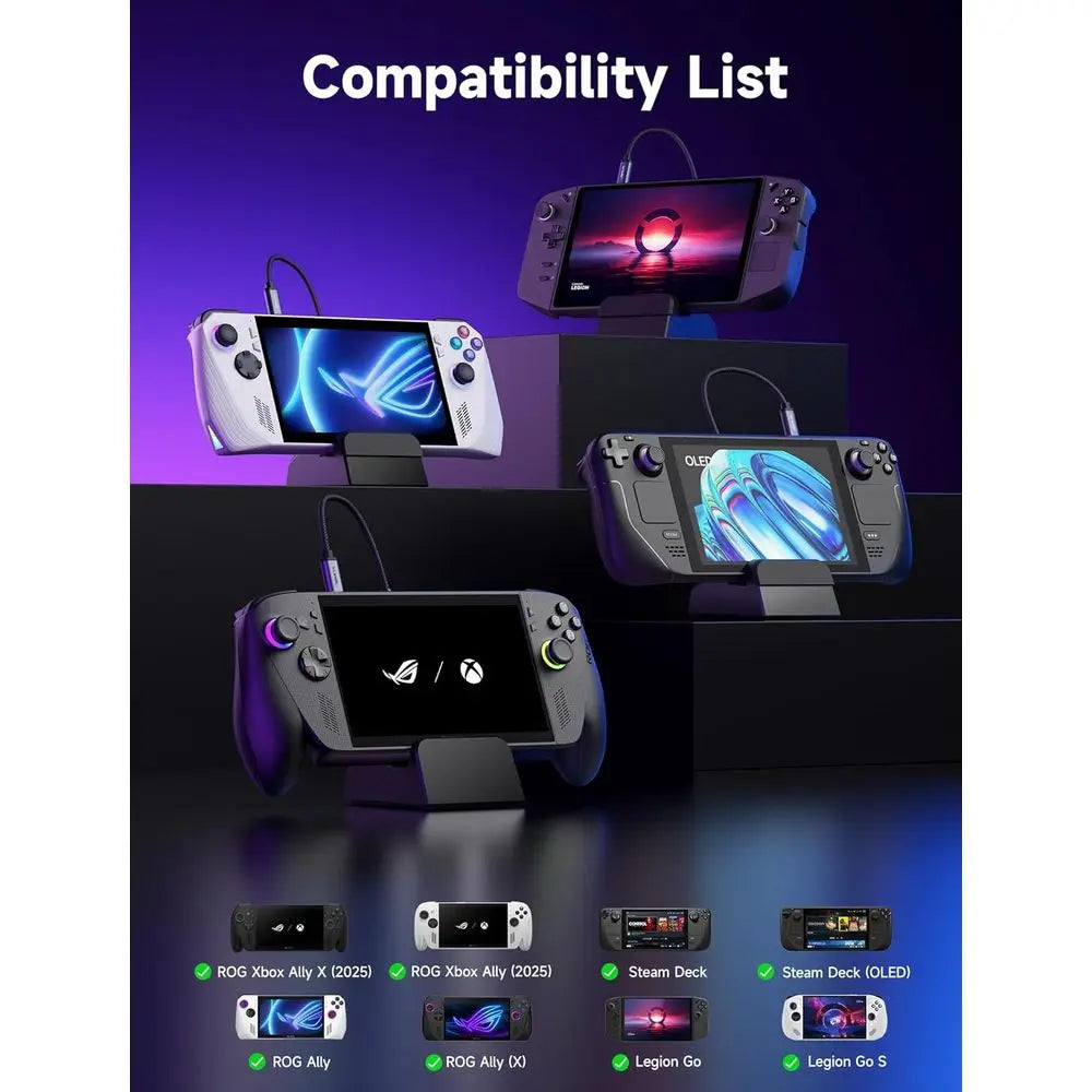 Portable Gaming Station with 100W Charging, 4K@120Hz HDMI, USB Ports - Multi-Function Dock