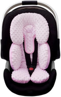 Ultra-Soft Infant Car Seat Head Support, Reversible Minky & Microfiber Insert for Newborns, Girls Pink