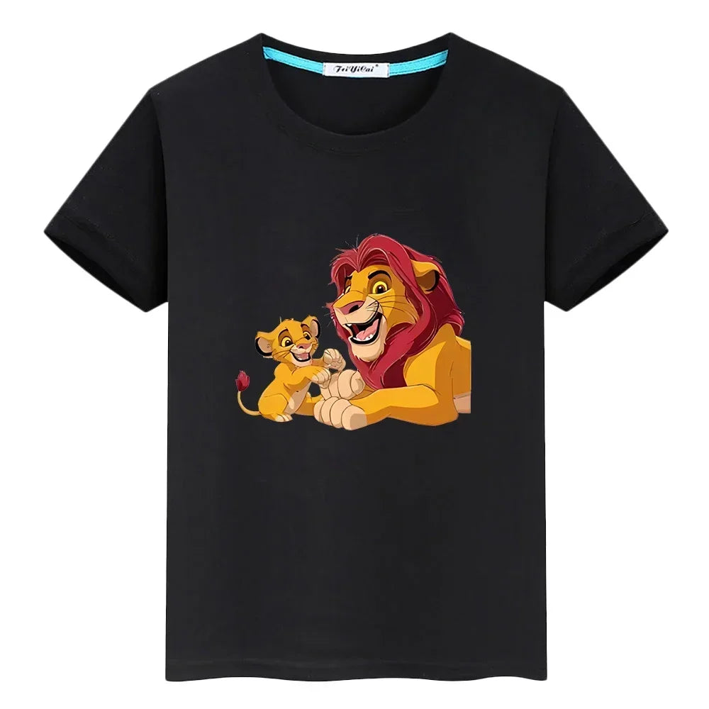 The Lion king 100%Cotton t shirt for kids boy 10 year Top  t shirt Short y2k kids clothes girls