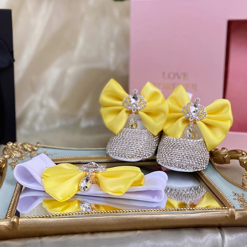 Dollbling Baby Diamonds and Pearls Custom Baby Girl Pearl Rhinestone Birthday Baptism Fancy Shoes Baby Shower Easter