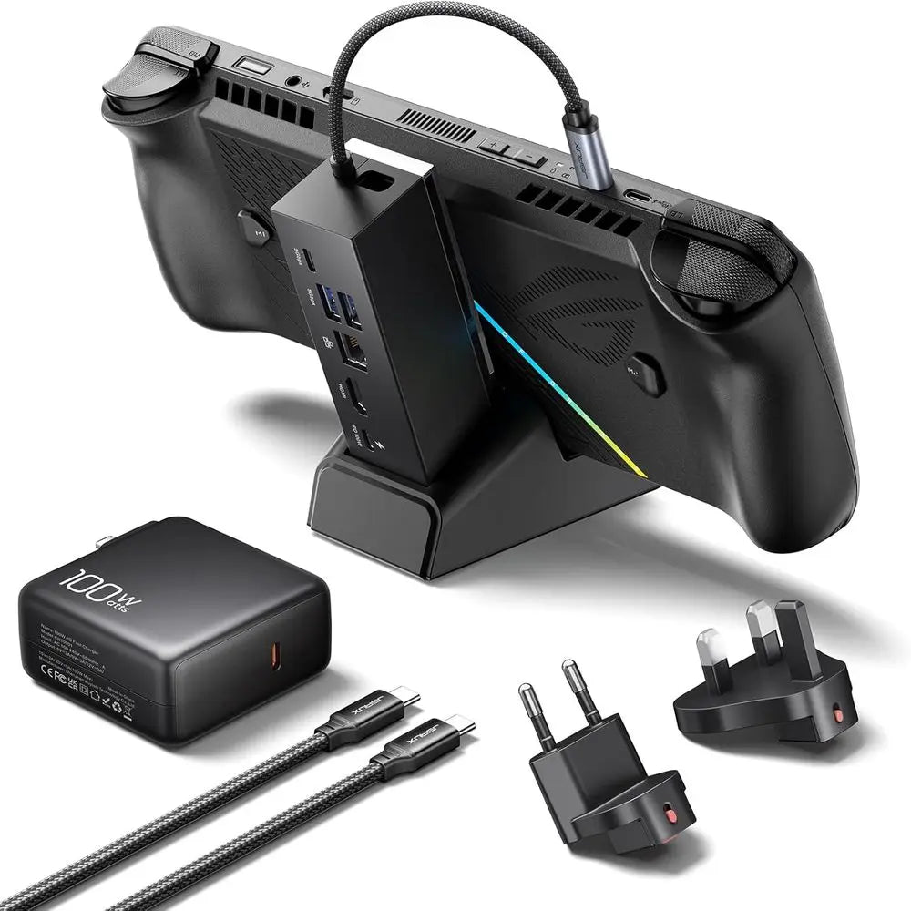 Portable Gaming Station with 100W Charging, 4K@120Hz HDMI, USB Ports - Multi-Function Dock