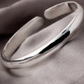 Sterling Silver Cuff Polishing Retro Bracelet Bangles For Women Party Wedding Jewelry Accessories