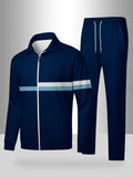 2-piece set, European and American men's fashionable sports long-sleeved top and long pants set