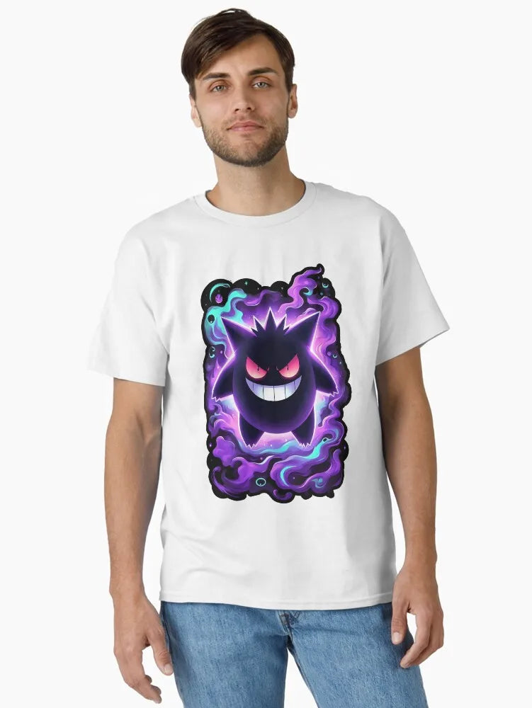 Neon Haunt Gengar T-Shirt Psychedelic Pokémon Graphic Tee, for Men Women