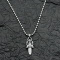 Sterling Silver Retro Old Small Sword Pendant Necklace American Men and Women Niche
